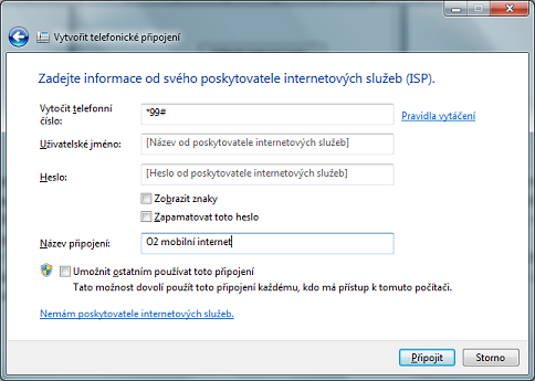 Konfigurace O2 modemu — krok 5: dokončení a kontrola připojení